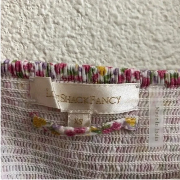 LoveShackFancy Masie Floral Midi Dress Fruity Punch - Picture 8 of 8